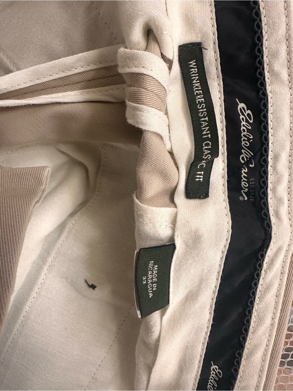 Eddie Bauer Beige Tan Wrinkle-Resistant Chinos